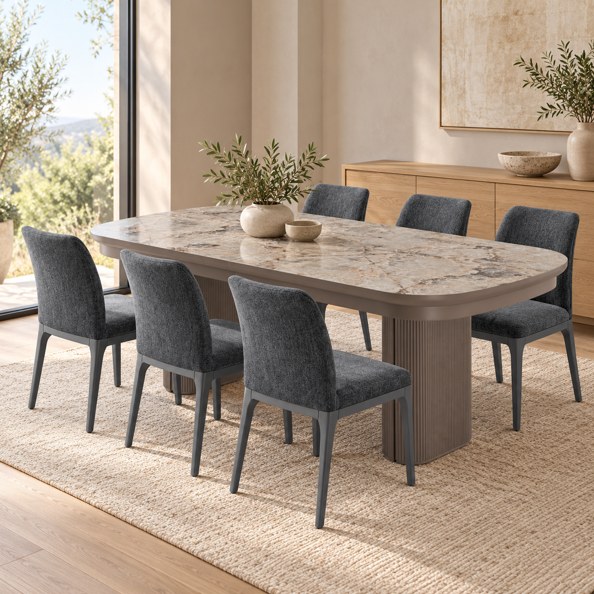 Essgruppe Asia 200-500 cm + 6 x Toronto