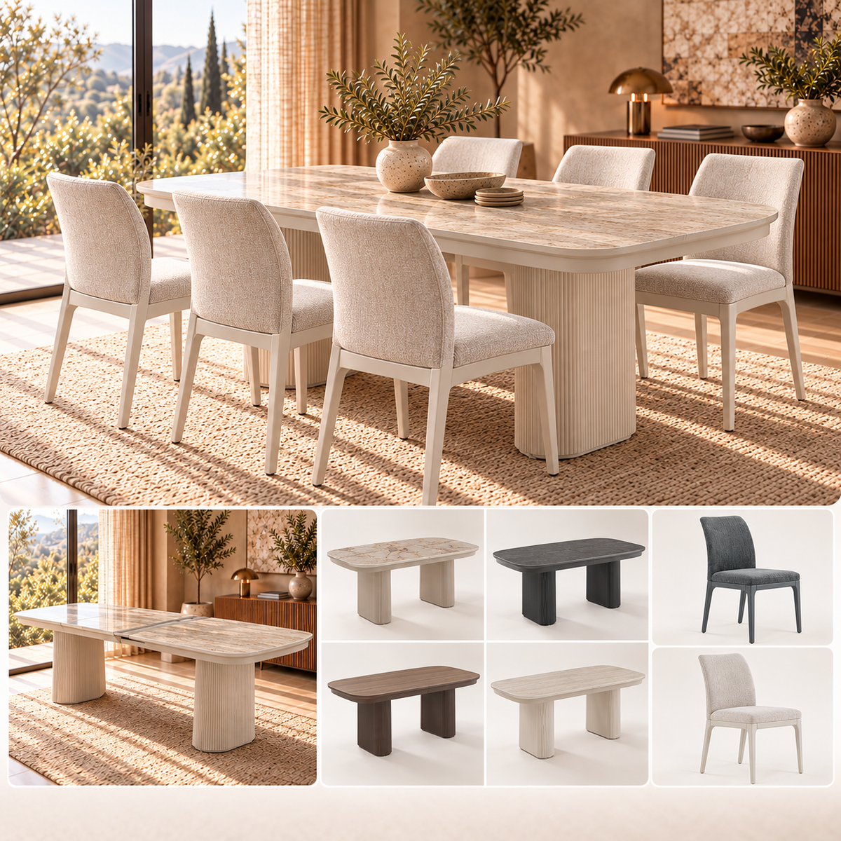 Essgruppe Asia 200-500 cm + 6 x Toronto