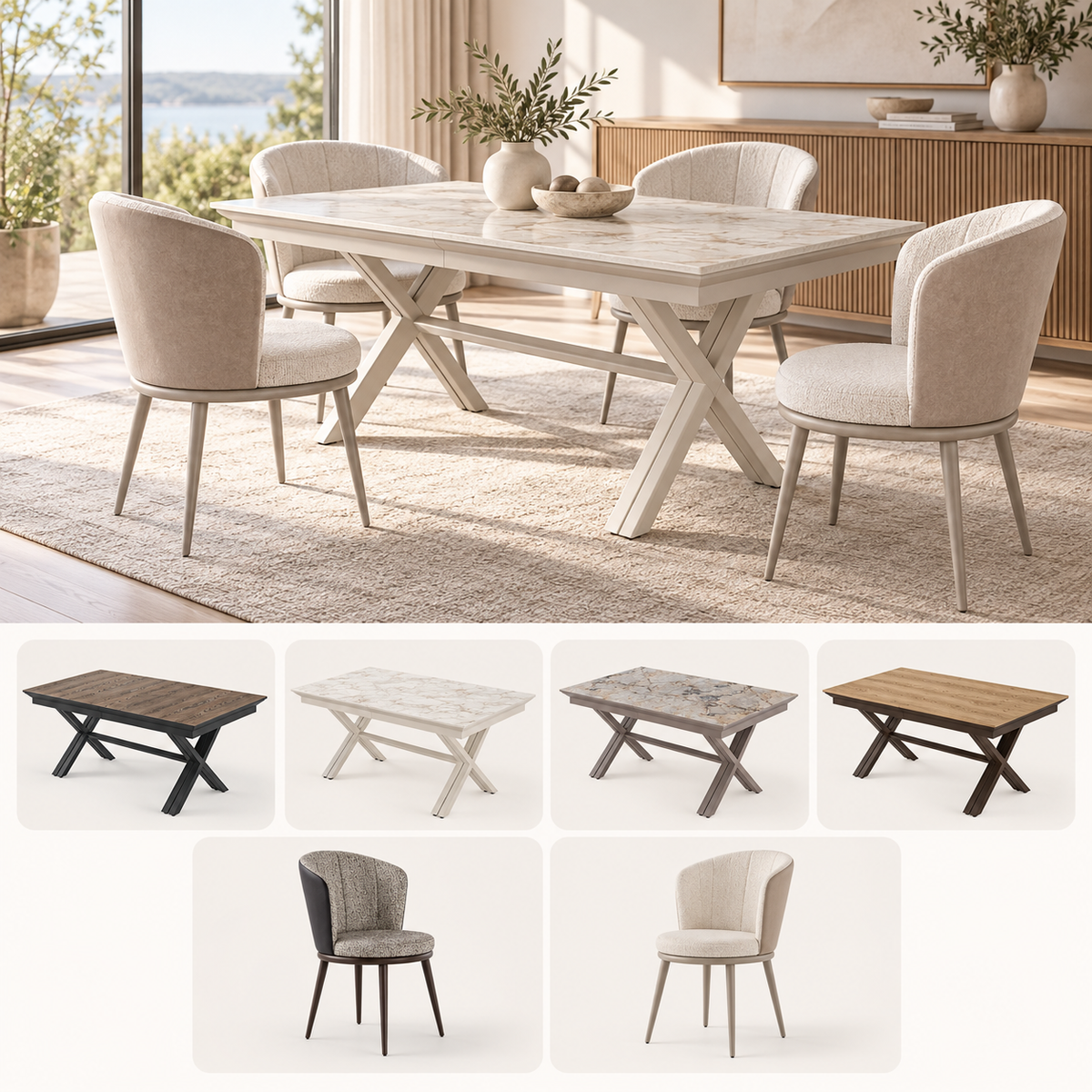 Essgruppe Royal 200-500 cm + 6 x Lipa